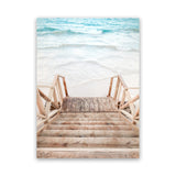 Shop Ocean Beach Stairs Photo Canvas Art Print-Boho, Brown, Coastal, Neutrals, Photography, Photography Canvas Prints, Portrait, Rectangle, View All-framed wall decor artwork