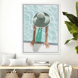 Shop Pool Time I Photo Canvas Art Print-Coastal, Green, People, Photography, Photography Canvas Prints, Portrait, Rectangle, View All-framed wall decor artwork