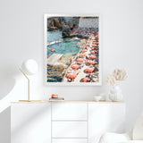 Shop Bagno Marino Archi II Photo Art Print-Amalfi Coast Italy, Coastal, Photography, Portrait, Rectangle, Red, View All-framed poster wall decor artwork