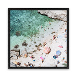 Shop Salento Beach Day Swims I (Square) Photo Canvas Art Print-Amalfi Coast Italy, Blue, Coastal, Green, Neutrals, Photography, Photography Canvas Prints, Square, View All-framed wall decor artwork
