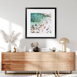 Shop Salento Beach Day Swims I (Square) Photo Art Print-Amalfi Coast Italy, Blue, Coastal, Green, Neutrals, Photography, Square, View All-framed poster wall decor artwork