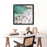 Shop Salento Beach Day Swims I (Square) Photo Art Print-Amalfi Coast Italy, Blue, Coastal, Green, Neutrals, Photography, Square, View All-framed poster wall decor artwork