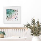 Shop Salento Beach Day Swims I (Square) Photo Art Print-Amalfi Coast Italy, Blue, Coastal, Green, Neutrals, Photography, Square, View All-framed poster wall decor artwork