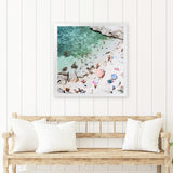Shop Salento Beach Day Swims I (Square) Photo Art Print-Amalfi Coast Italy, Blue, Coastal, Green, Neutrals, Photography, Square, View All-framed poster wall decor artwork