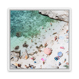 Shop Salento Beach Day Swims I (Square) Photo Canvas Art Print-Amalfi Coast Italy, Blue, Coastal, Green, Neutrals, Photography, Photography Canvas Prints, Square, View All-framed wall decor artwork