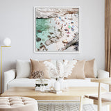 Shop Salento Beach Day Swims II (Square) Photo Canvas Art Print-Amalfi Coast Italy, Blue, Coastal, Green, Neutrals, Photography, Photography Canvas Prints, Square, View All-framed wall decor artwork