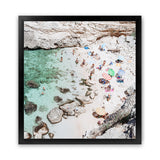 Shop Salento Beach Day Swims II (Square) Photo Art Print-Amalfi Coast Italy, Blue, Coastal, Green, Photography, Square, View All-framed poster wall decor artwork