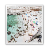 Shop Salento Beach Day Swims II (Square) Photo Art Print-Amalfi Coast Italy, Blue, Coastal, Green, Photography, Square, View All-framed poster wall decor artwork