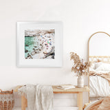 Shop Salento Beach Day Swims II (Square) Photo Art Print-Amalfi Coast Italy, Blue, Coastal, Green, Photography, Square, View All-framed poster wall decor artwork