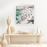 Shop Salento Beach Day Swims II (Square) Photo Art Print-Amalfi Coast Italy, Blue, Coastal, Green, Photography, Square, View All-framed poster wall decor artwork