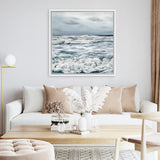 Shop Evening Swell (Square) Canvas Art Print-Blue, Coastal, Grey, Square, View All-framed wall decor artwork
