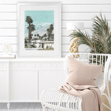 Shop Palm Springs Art Print-Blue, Boho, Botanicals, Coastal, Green, Portrait, Tropical, View All-framed painted poster wall decor artwork