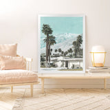 Shop Palm Springs Art Print-Blue, Boho, Botanicals, Coastal, Green, Portrait, Tropical, View All-framed painted poster wall decor artwork