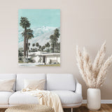 Shop Palm Springs Canvas Art Print-Blue, Boho, Botanicals, Coastal, Green, Portrait, Tropical, View All-framed wall decor artwork