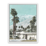 Shop Palm Springs Canvas Art Print-Blue, Boho, Botanicals, Coastal, Green, Portrait, Tropical, View All-framed wall decor artwork