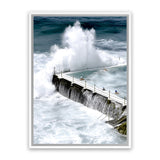 Shop Bondi Storm I Photo Canvas Art Print-Blue, Coastal, Photography, Photography Canvas Prints, Portrait, Tropical, View All, White-framed wall decor artwork