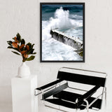 Shop Bondi Storm I Photo Canvas Art Print-Blue, Coastal, Photography, Photography Canvas Prints, Portrait, Tropical, View All, White-framed wall decor artwork