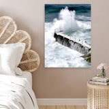 Shop Bondi Storm I Photo Canvas Art Print-Blue, Coastal, Photography, Photography Canvas Prints, Portrait, Tropical, View All, White-framed wall decor artwork