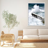 Shop Bondi Storm I Photo Canvas Art Print-Blue, Coastal, Photography, Photography Canvas Prints, Portrait, Tropical, View All, White-framed wall decor artwork