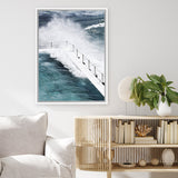 Shop Bondi Storm II Photo Canvas Art Print-Blue, Coastal, Green, Photography, Photography Canvas Prints, Portrait, Rectangle, View All-framed wall decor artwork