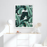 Shop Banana Palms Art Print-Botanicals, Green, Hamptons, Portrait, Tropical, View All-framed painted poster wall decor artwork