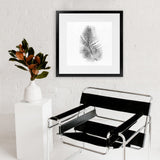 Shop Feather (Square) Art Print-Birds, Grey, Hamptons, Scandinavian, Square, View All, White-framed painted poster wall decor artwork