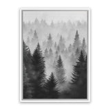 Shop Misty Forest Canvas Art Print-Black, Botanicals, Grey, Nature, Portrait, Rectangle, View All-framed wall decor artwork