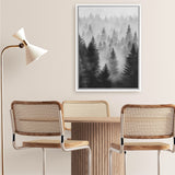 Shop Misty Forest Canvas Art Print-Black, Botanicals, Grey, Nature, Portrait, Rectangle, View All-framed wall decor artwork