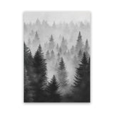 Shop Misty Forest Canvas Art Print-Black, Botanicals, Grey, Nature, Portrait, Rectangle, View All-framed wall decor artwork