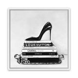 Shop Runway Reads (Square) Canvas Art Print-Black, Grey, Hamptons, Scandinavian, Square, View All-framed wall decor artwork