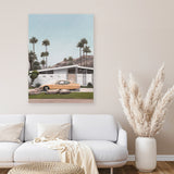 Shop Palm Springs Doorway 2 Canvas Art Print-Blue, Boho, Botanicals, Coastal, Green, Portrait, Tropical, View All-framed wall decor artwork