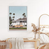 Shop Palm Springs Doorway 2 Canvas Art Print-Blue, Boho, Botanicals, Coastal, Green, Portrait, Tropical, View All-framed wall decor artwork