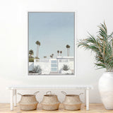 Shop Palm Springs Doorway 3 Canvas Art Print-Blue, Boho, Botanicals, Coastal, Portrait, Tropical, View All-framed wall decor artwork