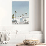 Shop Palm Springs Doorway 3 Canvas Art Print-Blue, Boho, Botanicals, Coastal, Portrait, Tropical, View All-framed wall decor artwork