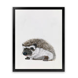 Shop Baby Hedgehog Art Print-Animals, Baby Nursery, Brown, Neutrals, Portrait, Rectangle, View All-framed painted poster wall decor artwork