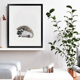Shop Baby Hedgehog Art Print-Animals, Baby Nursery, Brown, Neutrals, Portrait, Rectangle, View All-framed painted poster wall decor artwork