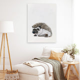 Shop Baby Hedgehog Canvas Art Print-Animals, Baby Nursery, Brown, Neutrals, Portrait, Rectangle, View All-framed wall decor artwork
