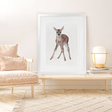 Shop Baby Deer Art Print-Animals, Baby Nursery, Brown, Portrait, View All-framed painted poster wall decor artwork