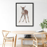 Shop Baby Deer Canvas Art Print-Animals, Baby Nursery, Brown, Portrait, View All-framed wall decor artwork