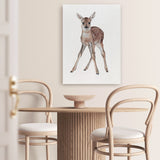 Shop Baby Deer Canvas Art Print-Animals, Baby Nursery, Brown, Portrait, View All-framed wall decor artwork