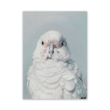 Shop Milly The Umbrella Cockatoo Canvas Art Print-Animals, Birds, Blue, Portrait, Rectangle, View All, White-framed wall decor artwork