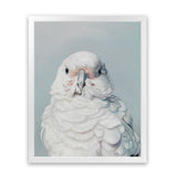 Shop Milly The Umbrella Cockatoo Art Print-Animals, Birds, Blue, Portrait, Rectangle, View All, White-framed painted poster wall decor artwork
