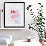 Shop Matilda The Major Mitchell Cockatoo Art Print-Animals, Birds, Pink, Portrait, Rectangle, View All-framed painted poster wall decor artwork