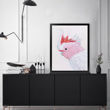 Shop Matilda The Major Mitchell Cockatoo Art Print-Animals, Birds, Pink, Portrait, Rectangle, View All-framed painted poster wall decor artwork