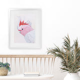 Shop Matilda The Major Mitchell Cockatoo Art Print-Animals, Birds, Pink, Portrait, Rectangle, View All-framed painted poster wall decor artwork