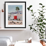 Shop Palm Springs Doorway 4 Art Print-Blue, Boho, Coastal, Nature, Orange, Portrait, Tropical, View All-framed painted poster wall decor artwork