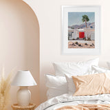 Shop Palm Springs Doorway 4 Art Print-Blue, Boho, Coastal, Nature, Orange, Portrait, Tropical, View All-framed painted poster wall decor artwork