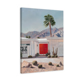Shop Palm Springs Doorway 4 Canvas Art Print-Blue, Boho, Botanicals, Coastal, Nature, Orange, Portrait, Tropical, View All-framed wall decor artwork