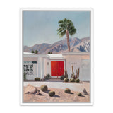 Shop Palm Springs Doorway 4 Canvas Art Print-Blue, Boho, Botanicals, Coastal, Nature, Orange, Portrait, Tropical, View All-framed wall decor artwork