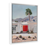 Shop Palm Springs Doorway 4 Canvas Art Print-Blue, Boho, Botanicals, Coastal, Nature, Orange, Portrait, Tropical, View All-framed wall decor artwork